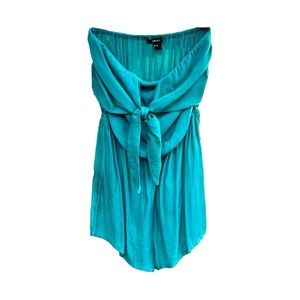 Forever 21 Strapless Shorts Romper In Teal Green Size Medium.